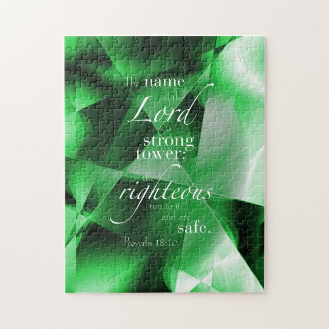 Proverbs 18:10 jigsaw puzzle (Vertical)