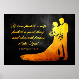 Proverbs 18:22 Bible Verse Poster