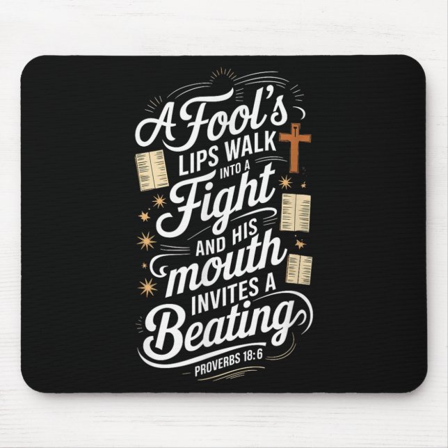 Proverbs 18 6 _ Bible Verse  Mouse Mat (Front)