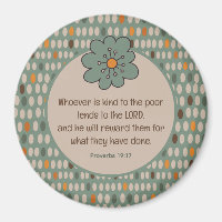 Proverbs 19:17 Retro Ovals & Teal Flower