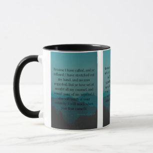 Proverbs 1:24-26 KJV Bible Verse Pic Two-Tone Mug