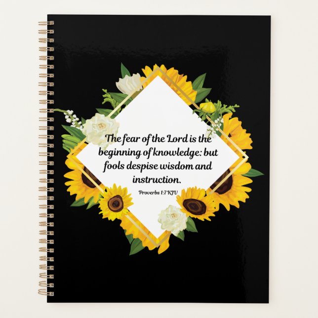 Proverbs 1:7 Bible Verse Calendar Planner (Front)