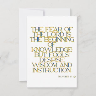 Proverbs 1:7 KJV Bible Scripture Greeting Card