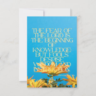 Proverbs 1:7 KJV Bible Scripture Pic Greeting Card