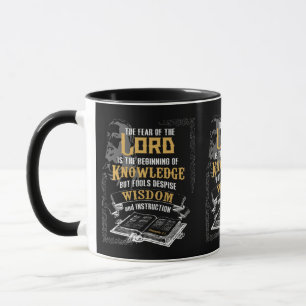 Proverbs 1:7 KJV Bible Verse Two-Tone Mug