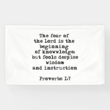 Proverbs 1:7| The fear of the Lord |Banners