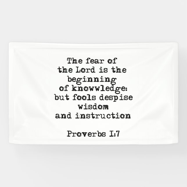 Proverbs 1:7| The fear of the Lord |Banners Banner (Horizontal)