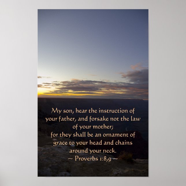 Proverbs 1:8,9 Poster (Front)