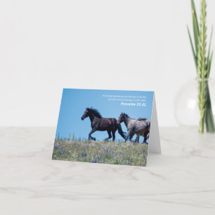Proverbs 21:31 Wild Horse Bible Verse Thank You Card