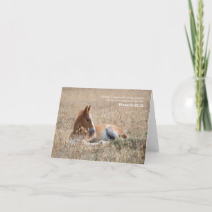 Proverbs 21:31 Wild Horse Bible Verse Thank You Card
