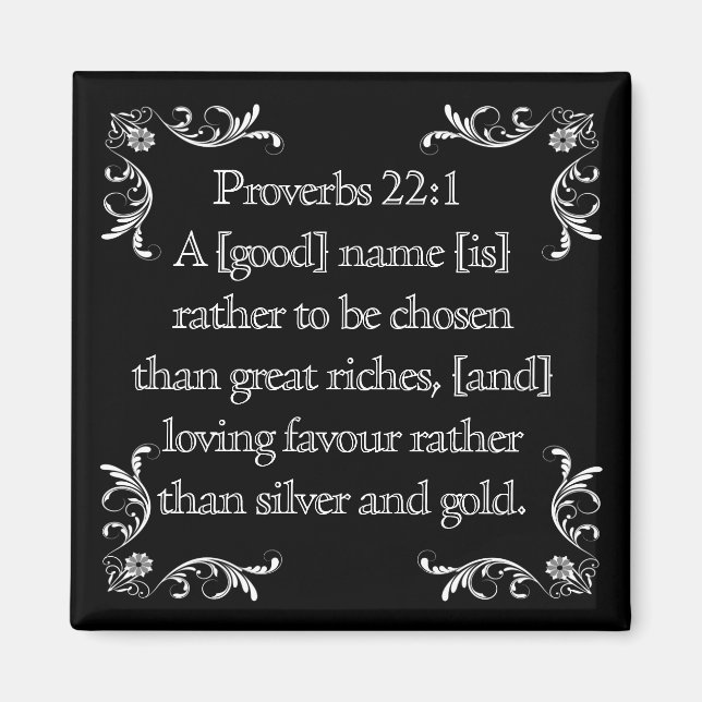 Proverbs 22:1 - magnet (Front)
