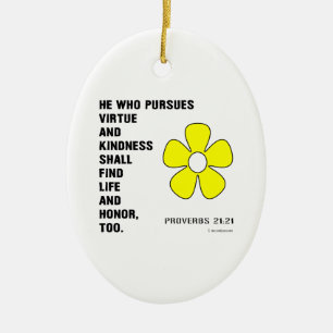 Proverbs 22:21 Virtue Ceramic Tree Decoration