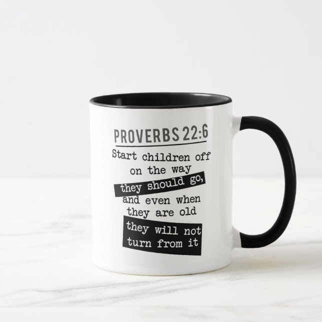 proverbs 22:6 christian bible verse parenting mug (Right)