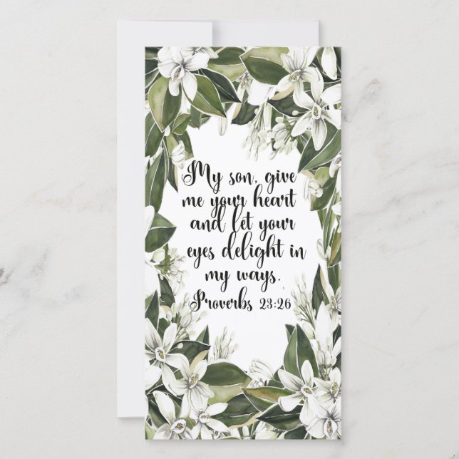 Proverbs 23:26, Watercolor bible verse bookmark (Front)