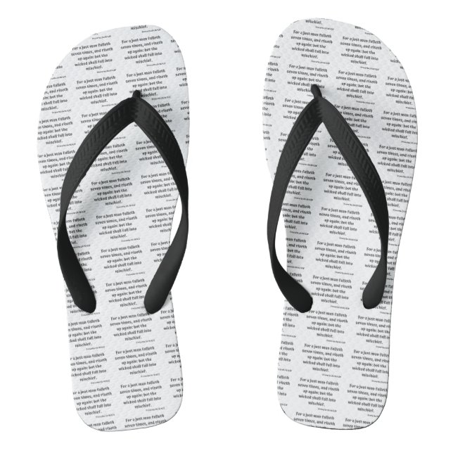 Proverbs 24:16 Bible Verse Scripture White Unisex Flip Flops (Footbed)