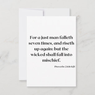 Proverbs 24:16 KJV Bible Scripture Greeting Card