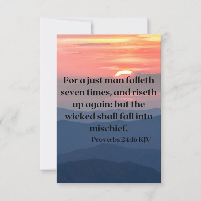 Proverbs 24:16 KJV Bible Scripture Pic Greeting Card (Front)