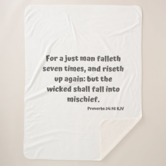 Proverbs 24:16 KJV Bible Verse Scripture Sherpa Blanket