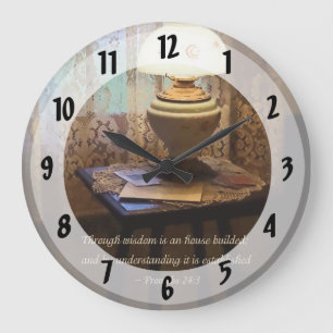 Proverbs 24 3 Through Wisdom Is an House Builded Large Clock