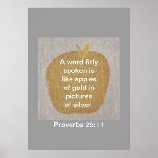 Proverbs 25:11 Gold Apple Silver Posters