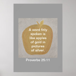 Proverbs 25:11 Gold Apple Silver Posters