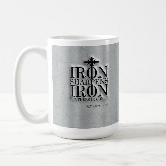 Proverbs 27:17 Iron Sharpens Iron Mug, Gift Cup (Left)