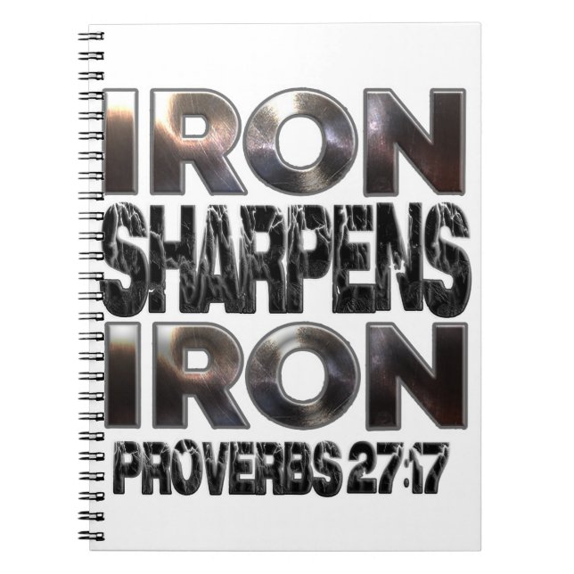 Proverbs 27-17 Iron sharpens Iron Notebook (Front)