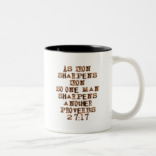 Proverbs 27:17 Two-Tone coffee mug