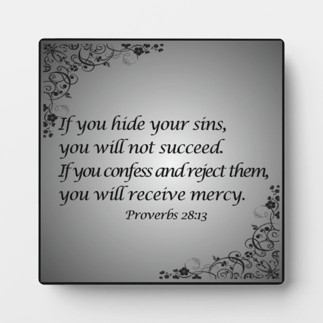 Proverbs 28:13 plaque (Front)