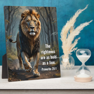 Proverbs 28:1 Bible Righteous are Bold as a Lion  Plaque