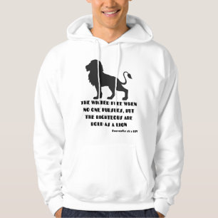 Proverbs 28:1 Bible Verse Quote KJV Men's Hoodie