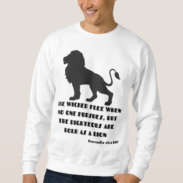 Proverbs 28:1 Bible Verse Quote KJV Men's Sweatshirt (Front)