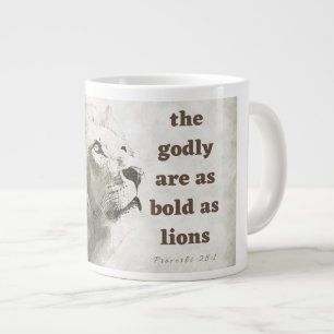 Proverbs 28:1 Bold as lions Large Coffee Mug