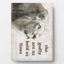 Proverbs 28:1 Bold as lions plaque