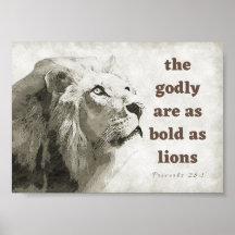 Proverbs 28:1 Bold as lions poster