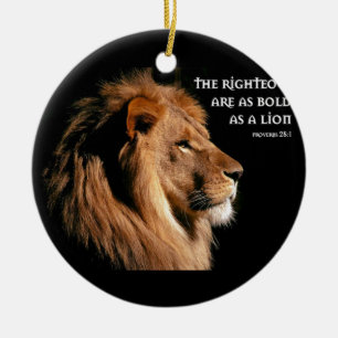 Proverbs 28:1 ceramic tree decoration