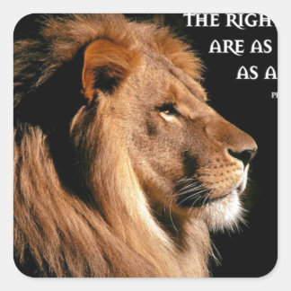 Proverbs 28:1 square sticker