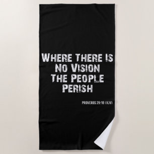 Proverbs 29:18 Bible Verse KJV Quote Beach Towel
