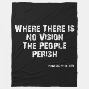 Proverbs 29:18 Bible Verse KJV Quote Fleece Blanket