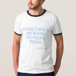 Proverbs 29:18 Bible Verse KJV Quote Men Ringer T-Shirt