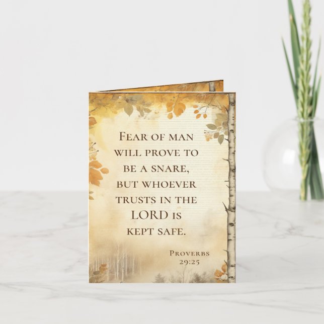 Proverbs 29:25 Fear of Man Bible Verse Note Card (Front)