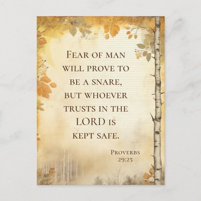 Proverbs 29:25 Fear of Man Bible Verse  Postcard (Front)
