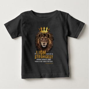 Proverbs 30:30 KJV Bible Scripture Quote Baby T-Shirt