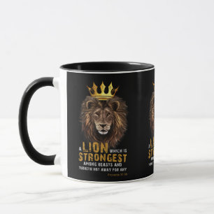 Proverbs 30:30 KJV Bible Verse Two-Tone Mug
