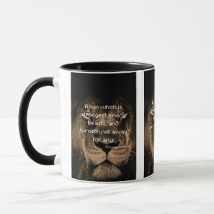 Proverbs 30:30 KJV Bible Verse Two-Tone Mug