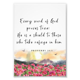 Proverbs 30:5 Christian Bible Verse Photo Print