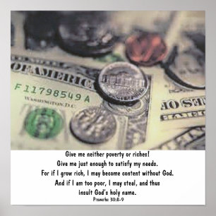Proverbs 30:8-9 poster