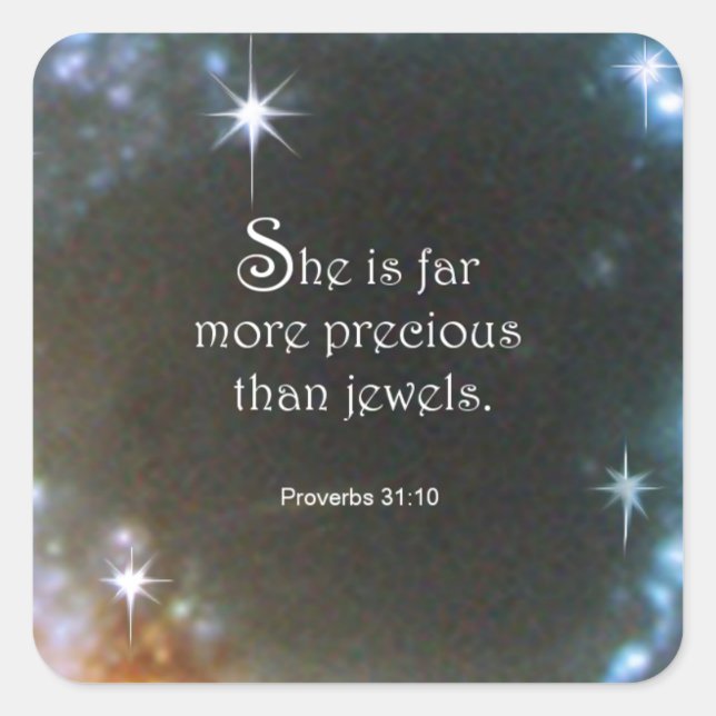 Proverbs 31:10 square sticker (Front)