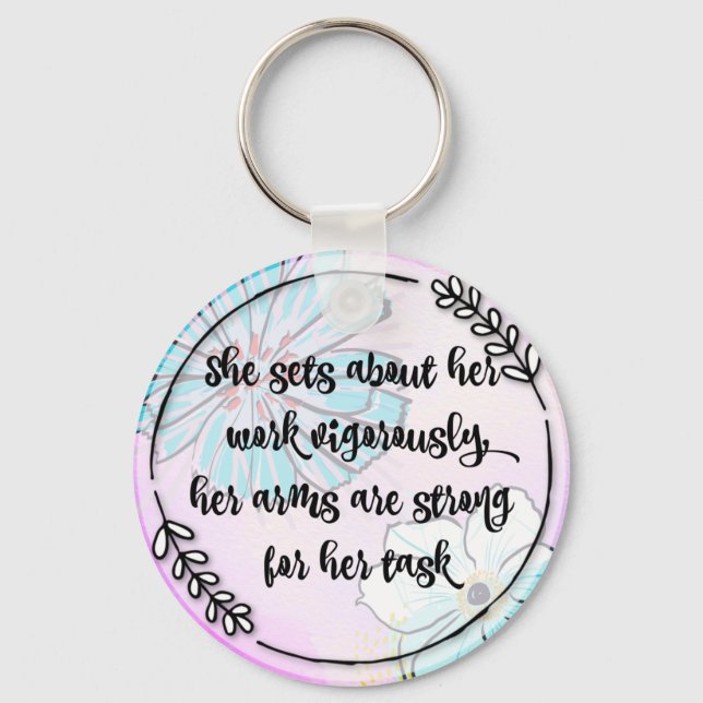 Proverbs 31:17 key ring (Front)