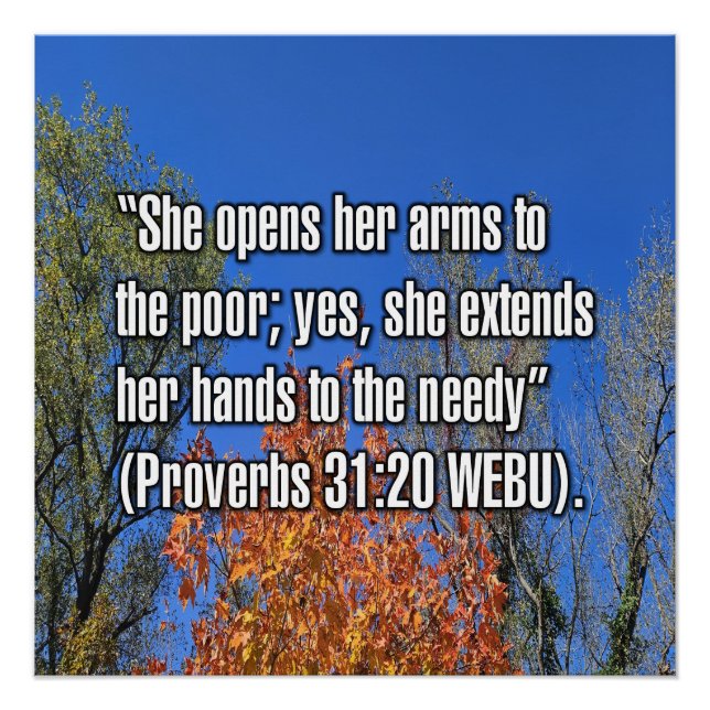 Proverbs 31:20 WEBU Poster (Front)